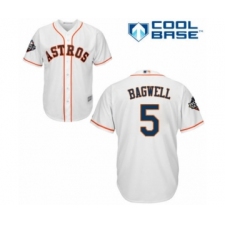 Youth Houston Astros #5 Jeff Bagwell Authentic White Home Cool Base 2019 World Series Bound Baseball Jersey