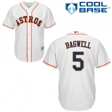 Youth Majestic Houston Astros #5 Jeff Bagwell Replica White Home Cool Base MLB Jersey