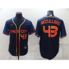 Men's Houston Astros #43 Lance McCullers Jr Number 2022 Navy Blue City Connect Cool Base Stitched Jersey