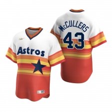 Men's Nike Houston Astros #43 Lance McCullers White Orange Cooperstown Collection Home Stitched Baseball Jersey
