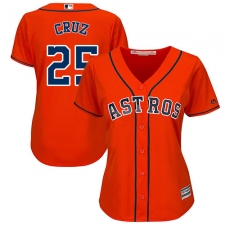 Women's Majestic Houston Astros #25 Jose Cruz Authentic Orange Alternate Cool Base MLB Jersey
