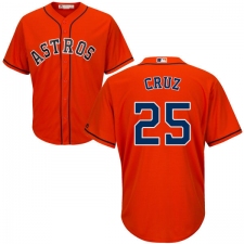 Youth Majestic Houston Astros #25 Jose Cruz Authentic Orange Alternate Cool Base MLB Jersey