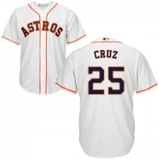 Youth Majestic Houston Astros #25 Jose Cruz Authentic White Home Cool Base MLB Jersey