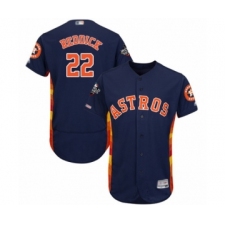 Men's Houston Astros #22 Josh Reddick Navy Blue Alternate Flex Base Authentic Collection 2019 World Series Bound Baseball Jersey