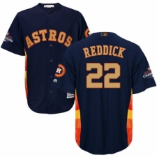 Men's Majestic Houston Astros #22 Josh Reddick Replica Navy Blue Alternate 2018 Gold Program Cool Base MLB Jersey