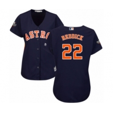 Women's Houston Astros #22 Josh Reddick Authentic Navy Blue Alternate Cool Base 2019 World Series Bound Baseball Jersey