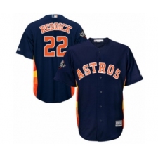 Youth Houston Astros #22 Josh Reddick Authentic Navy Blue Alternate Cool Base 2019 World Series Bound Baseball Jersey