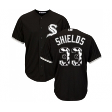 Men's Majestic Chicago White Sox #33 James Shields Authentic Black Team Logo Fashion Cool Base MLB Jerseys