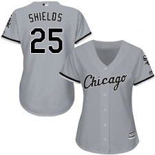 Women's Majestic Chicago White Sox #33 James Shields Authentic Grey Road Cool Base MLB Jersey