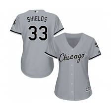 Women's Majestic Chicago White Sox #33 James Shields Replica Grey Road Cool Base MLB Jerseys