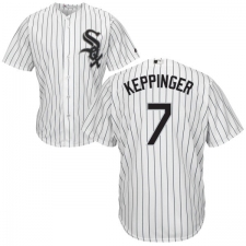 Men's Majestic Chicago White Sox #7 Jeff Keppinger White Home Flex Base Authentic Collection MLB Jersey