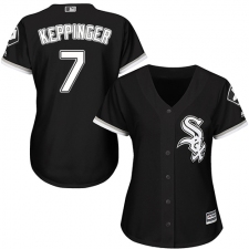 Women's Majestic Chicago White Sox #7 Jeff Keppinger Authentic Black Alternate Home Cool Base MLB Jersey