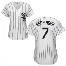 Women's Majestic Chicago White Sox #7 Jeff Keppinger Authentic White Home Cool Base MLB Jersey