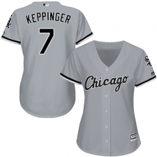 Women's Majestic Chicago White Sox #7 Jeff Keppinger Replica Grey Road Cool Base MLB Jersey