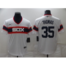 Men's Chicago White Sox #35 Frank Thomas White Nike Throwback Jersey