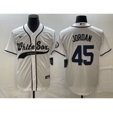 Men's Chicago White Sox #45 Michael Jordan White Cool Base Stitched Baseball Jersey1