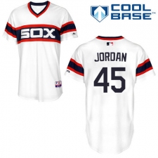 Men's Majestic Chicago White Sox #45 Michael Jordan White Alternate Flex Base Authentic Collection MLB Jersey