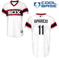 Men's Majestic Chicago White Sox #11 Luis Aparicio White Alternate Flex Base Authentic Collection MLB Jersey