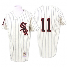 Men's Mitchell and Ness 1959 Chicago White Sox #11 Luis Aparicio Authentic Cream Throwback MLB Jersey