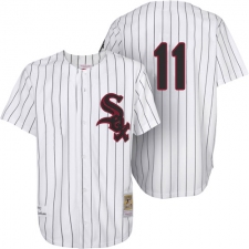 Men's Mitchell and Ness Chicago White Sox #11 Luis Aparicio Authentic White Throwback MLB Jersey