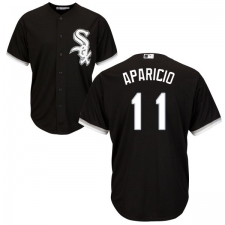Youth Majestic Chicago White Sox #11 Luis Aparicio Authentic Black Alternate Home Cool Base MLB Jersey