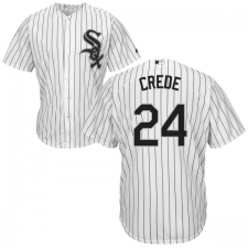 Men's Majestic Chicago White Sox #24 Joe Crede White Home Flex Base Authentic Collection MLB Jersey