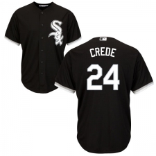 Youth Majestic Chicago White Sox #24 Joe Crede Replica Black Alternate Home Cool Base MLB Jersey