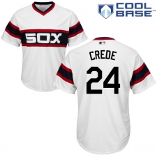 Youth Majestic Chicago White Sox #24 Joe Crede Replica White 2013 Alternate Home Cool Base MLB Jersey
