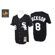 Men's Mitchell and Ness Chicago White Sox #8 Bo Jackson Authentic Black Throwback MLB Jersey