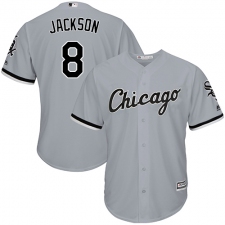 Youth Majestic Chicago White Sox #8 Bo Jackson Replica Grey Road Cool Base MLB Jersey
