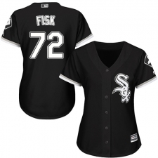 Women's Majestic Chicago White Sox #72 Carlton Fisk Authentic Black Alternate Home Cool Base MLB Jersey