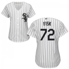 Women's Majestic Chicago White Sox #72 Carlton Fisk Authentic White Home Cool Base MLB Jersey