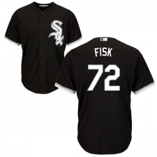 Youth Majestic Chicago White Sox #72 Carlton Fisk Authentic Black Alternate Home Cool Base MLB Jersey