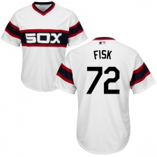 Youth Majestic Chicago White Sox #72 Carlton Fisk Replica White 2013 Alternate Home Cool Base MLB Jersey