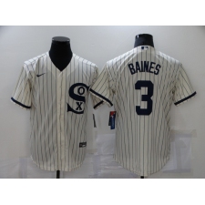 Men's Chicago White Sox #3 Harold Baines Cream Game 2021 Field of Dreams Jersey