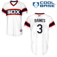 Men's Majestic Chicago White Sox #3 Harold Baines Replica White 2013 Alternate Home Cool Base MLB Jersey