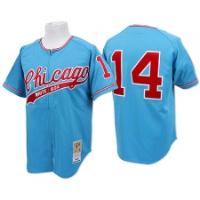 Men's Mitchell and Ness Chicago White Sox #14 Bill Melton Authentic Blue Throwback MLB Jersey