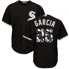 Men's Majestic Chicago White Sox #26 Avisail Garcia Authentic Black Team Logo Fashion Cool Base MLB Jersey