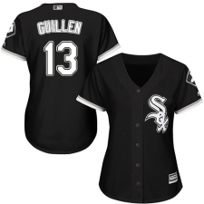 Women's Majestic Chicago White Sox #13 Ozzie Guillen Authentic Black Alternate Home Cool Base MLB Jersey
