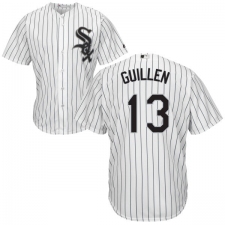 Youth Majestic Chicago White Sox #13 Ozzie Guillen Authentic White Home Cool Base MLB Jersey