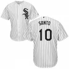 Men's Majestic Chicago White Sox #10 Ron Santo White Home Flex Base Authentic Collection MLB Jersey