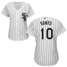 Women's Majestic Chicago White Sox #10 Ron Santo Replica White Home Cool Base MLB Jersey