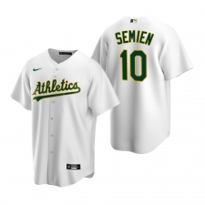 Men's Nike Oakland Athletics #10 Marcus Semien White Home Stitched Baseball Jersey