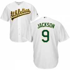 Youth Majestic Oakland Athletics #9 Reggie Jackson Authentic White Home Cool Base MLB Jersey