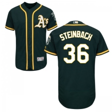 Men's Majestic Oakland Athletics #36 Terry Steinbach Green Alternate Flex Base Authentic Collection MLB Jersey
