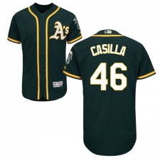Men's Majestic Oakland Athletics #46 Santiago Casilla Green Flexbase Authentic Collection MLB Jersey