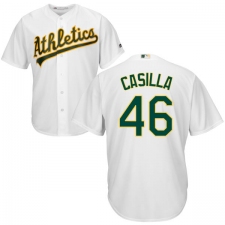 Men's Majestic Oakland Athletics #46 Santiago Casilla Replica White Home Cool Base MLB Jersey