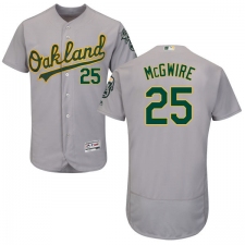 Men's Majestic Oakland Athletics #25 Mark McGwire Grey Road Flex Base Authentic Collection MLB Jersey