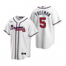 Men's Nike Atlanta Braves #5 Freddie Freeman White Home Stitched Baseball Jersey