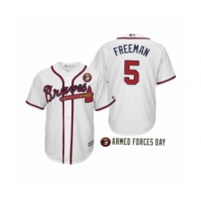 Youth 2019 Armed Forces Day Freddie Freeman #5 Atlanta Braves White Jersey